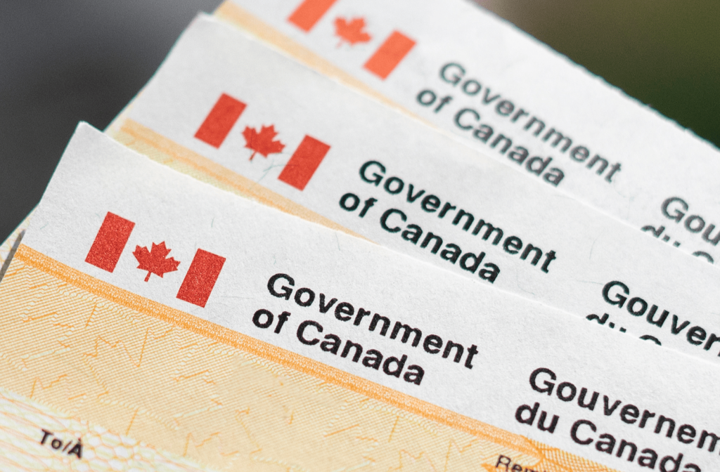 Series of cheques with Government of Canada letterhead