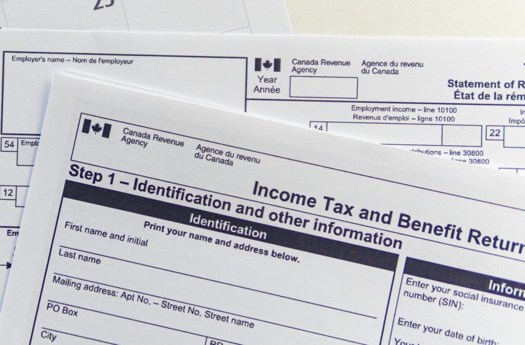 An income tax form for 2020 tax returns