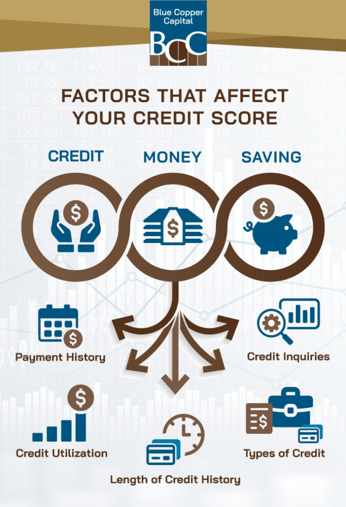 An infographic highlighting all the factors that affect your credit score.